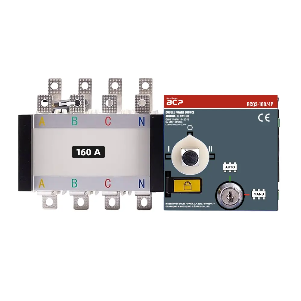 Automático de Fonte Dupla ATS BCQ3-100/160A 220V/4P