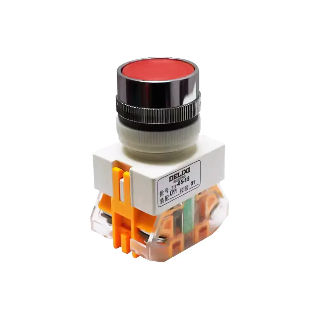 BOTON PULSADOR LAY711BN42 DELIXI ROJO