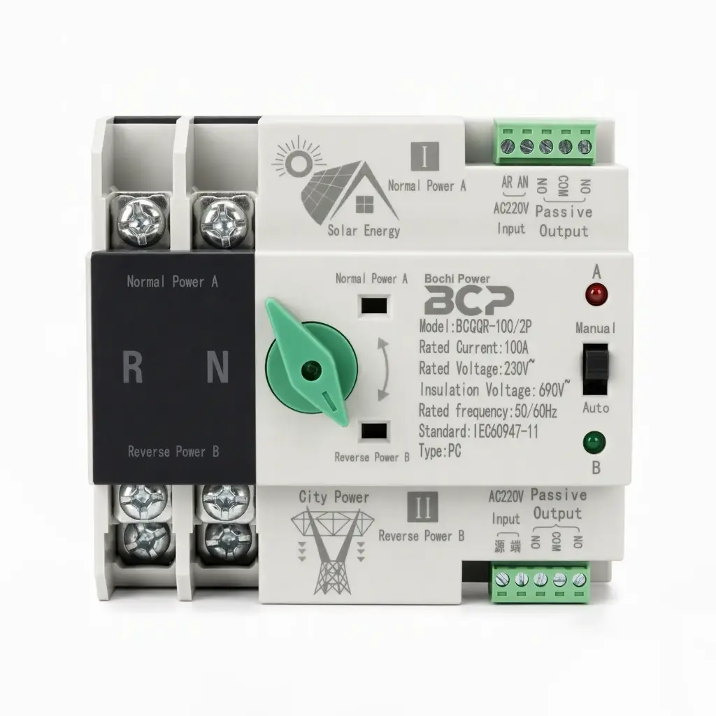 Interruptor de transferencia - BCP Interruptor de transferencia automática (ATS) BCQ3R-100 80A/2P