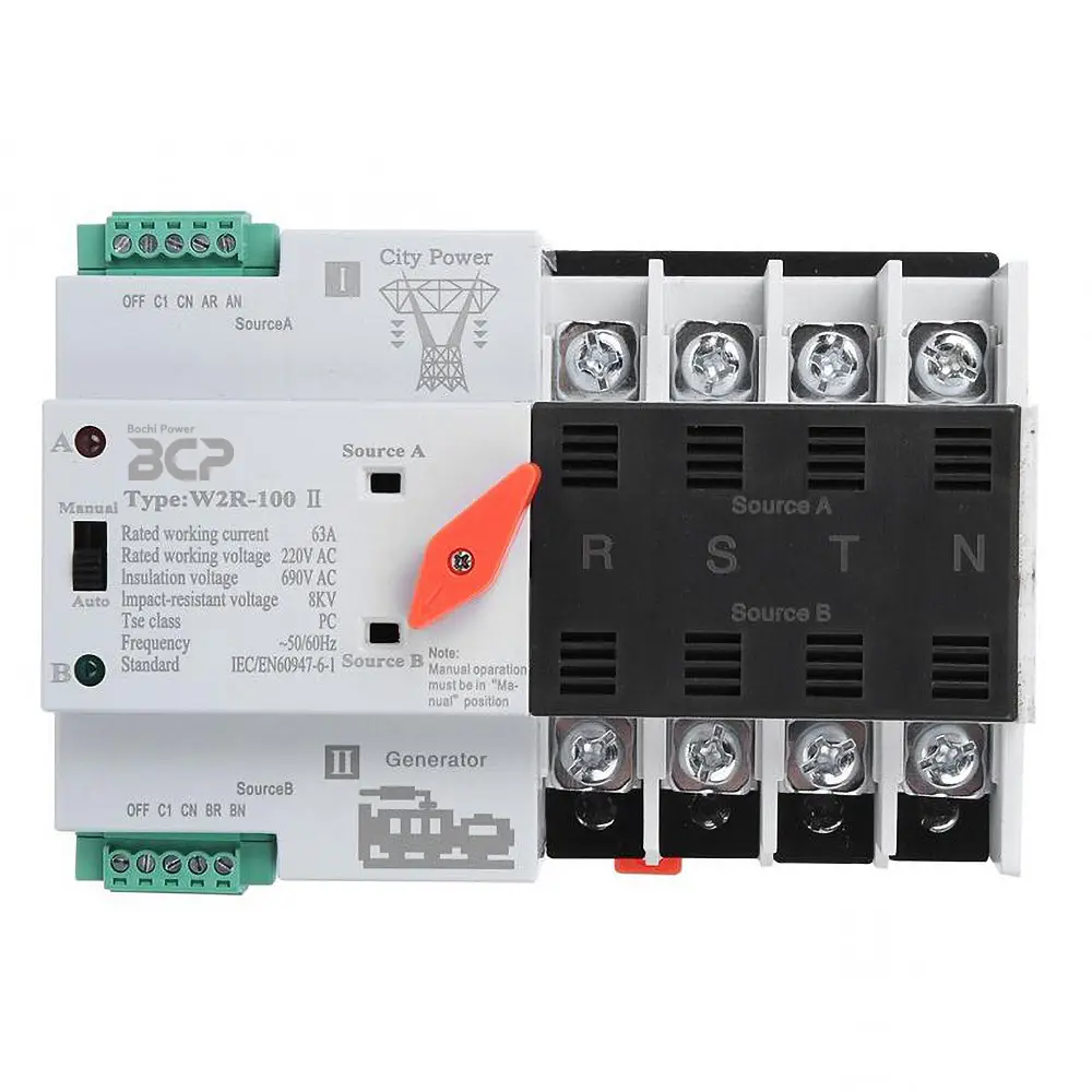 Interruptor de transferencia - BCP Interruptor de transferencia automática (ATS) BCQ3R-100 63A/3P