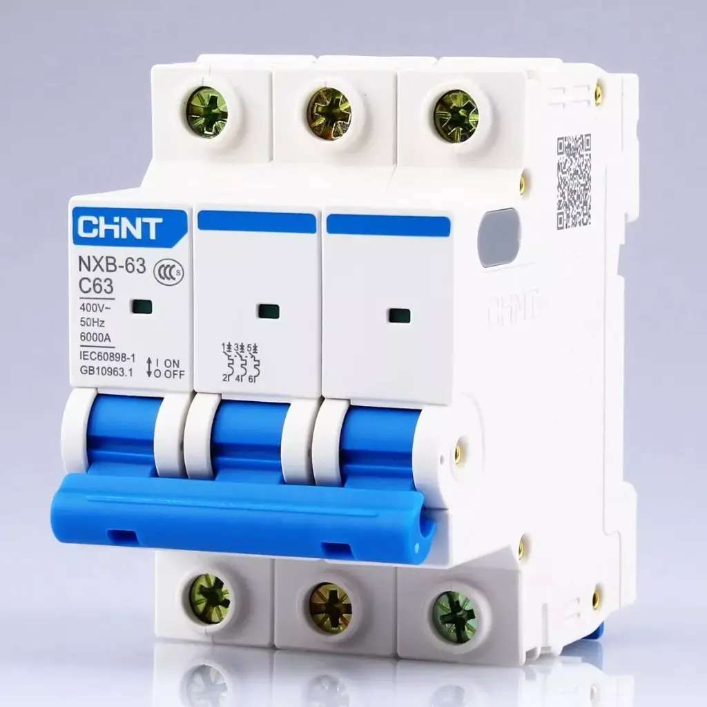 Interruptor automático - Breaker de corriente residual NXBLE-63 20A 3P+N (Chint)
