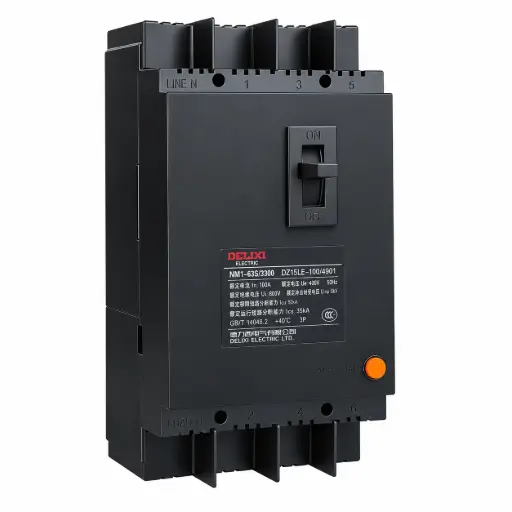 Interruptor automático - BREAKER DELIXI DZ15LE-100/1004S 100AMP 4P